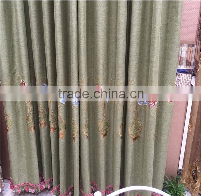 Embroidered linen curtains good quality curtains shade curtains
