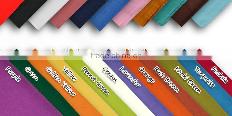 Multi Color 100% Cotton Square Plain Bandana