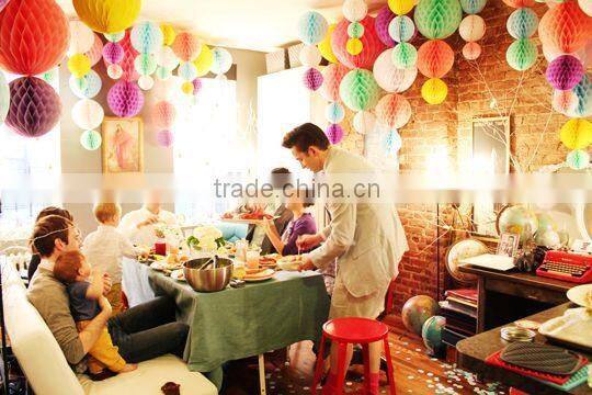 Decorative Colorful Chinese Hanging Craft Paper Honeycomb Ball for Birthday Anniversary