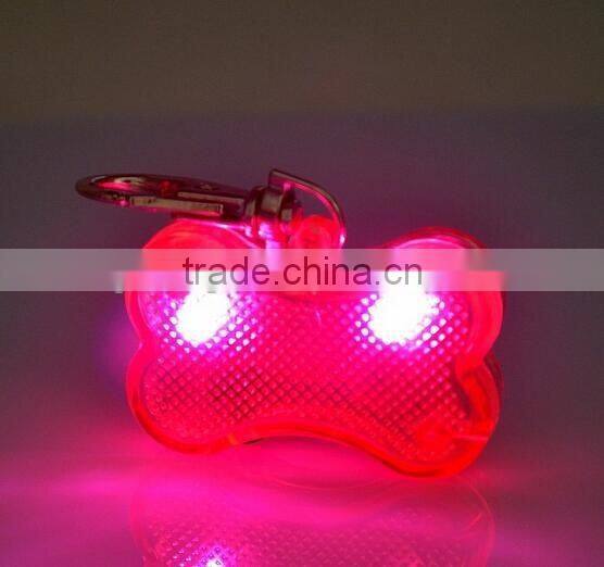 Creative Heart shaped plastic flashing light pet id tags cheap