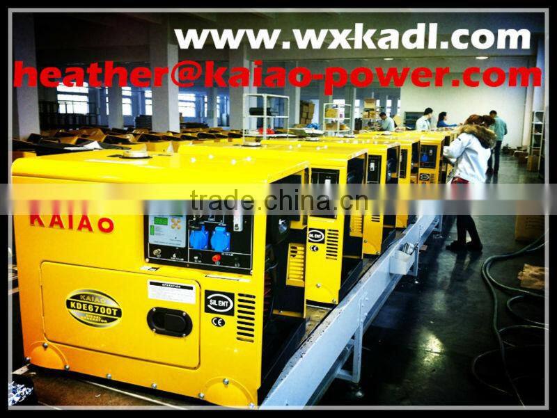 Air-cooled diesel generator/small portable generator KAIAO KDE6700T