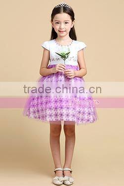 Factory Direct Selling 2015 High Quality Childrens Clothing Baby Girl Frock Patterns of Pink Wedding Dresses