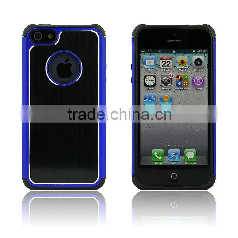 Hybrid Hard Case Rugged Rubber Armor Hybrid Aluminum and TPU Hard Case for iPhone 4/4S, iPhone 5/5S
