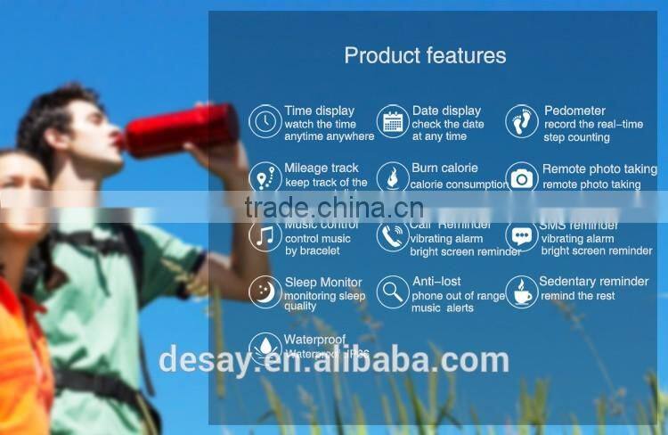 Desay Call/SMS Reminder Photo Music Support Android IOS Bluetooth OLED Smart Bracelet DS-B201