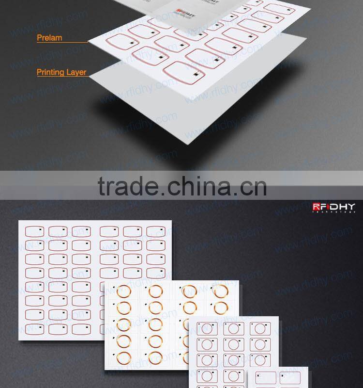 White or transparent rfid inlay rfid prelam with completely flat finish