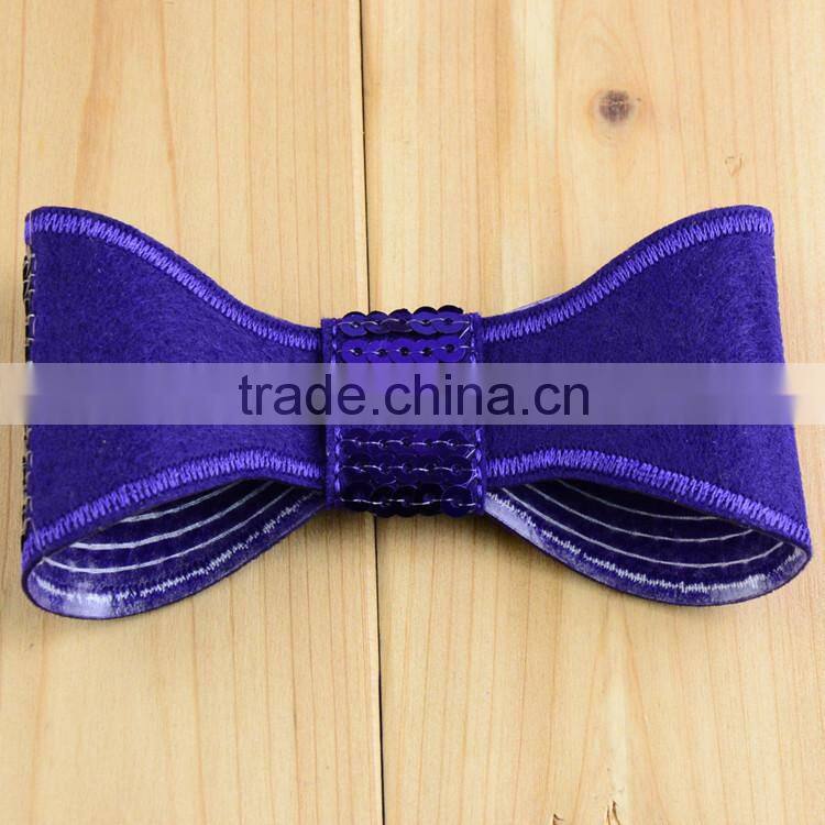 Unique 12cm big sequin hair bowknot hair decoration,girly hair bow headband