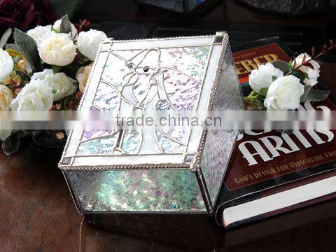 MX020038 china wholesale tiffany style rainbow shine stained glass photo picture frame for fancy wedding gift favor