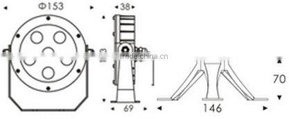 SUS316 R G B Y 12x2W Underwater LED Pool Lights with Tripod