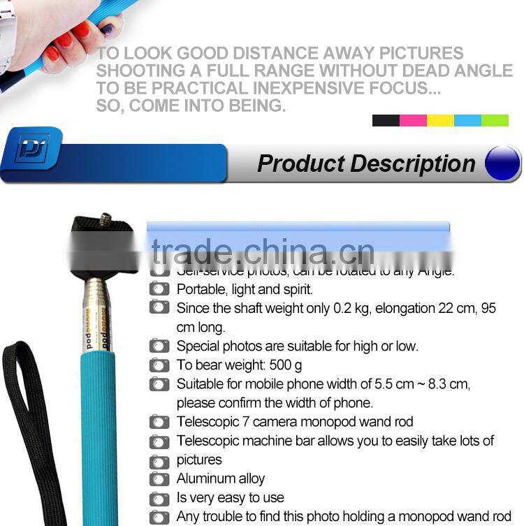 Extendable Wired cable Selfie Stick Phone Holder Remote Shutter Monopod for Smartphone
