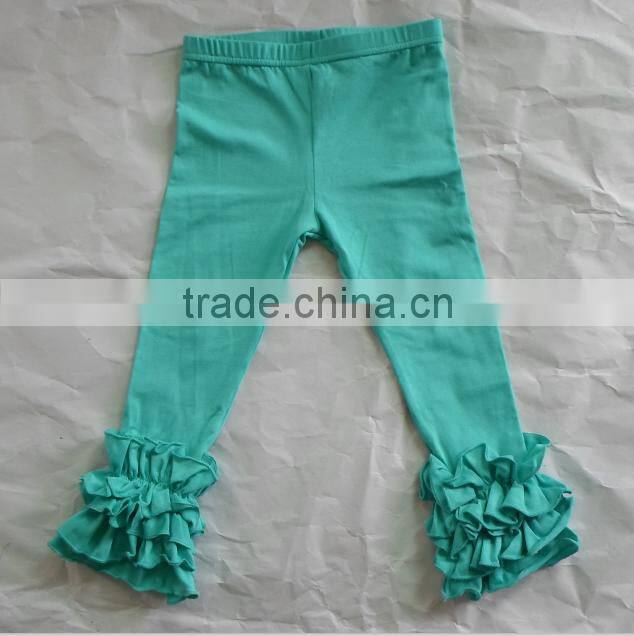 Trendy Cotton Triple Ruffles Legging Tight Pants Tube Baby Icing Ruffle Pants