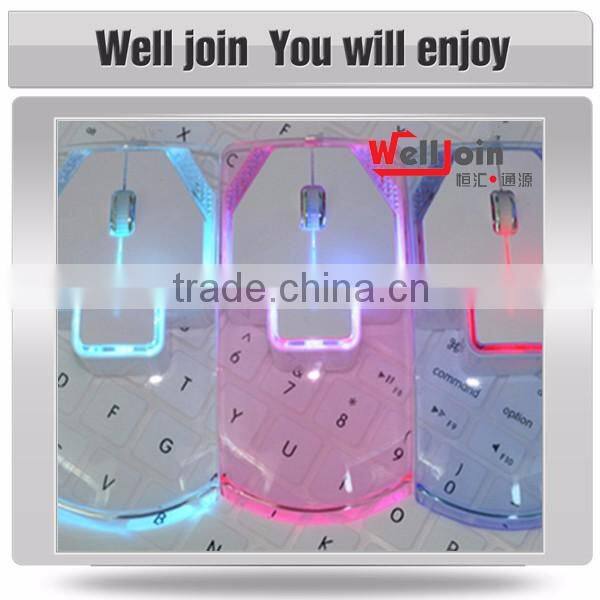 Multicolor transparent usb 2.0 wireless optical mouse