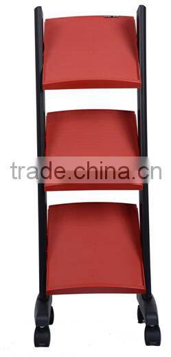Mobile Literature Rack with Three Shelves