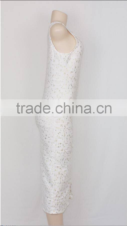 Customized wholesale Women Evening Dress 2016 White One-piece Dress