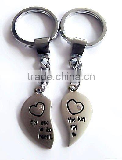 Wholesale broken heart metal keychain charms