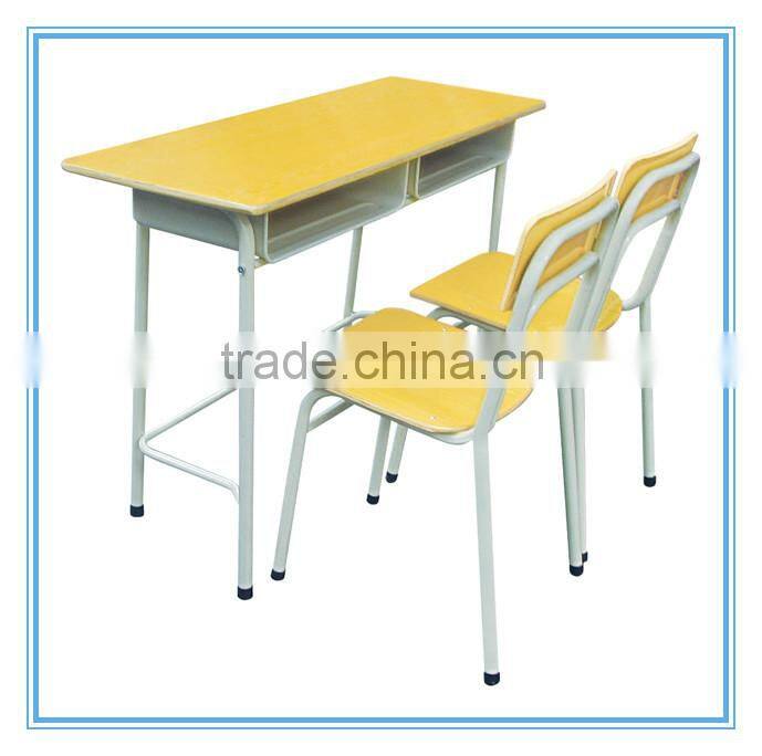 Wooden Werzalit Student Double Desk And Chair Set for primary student TF-8506