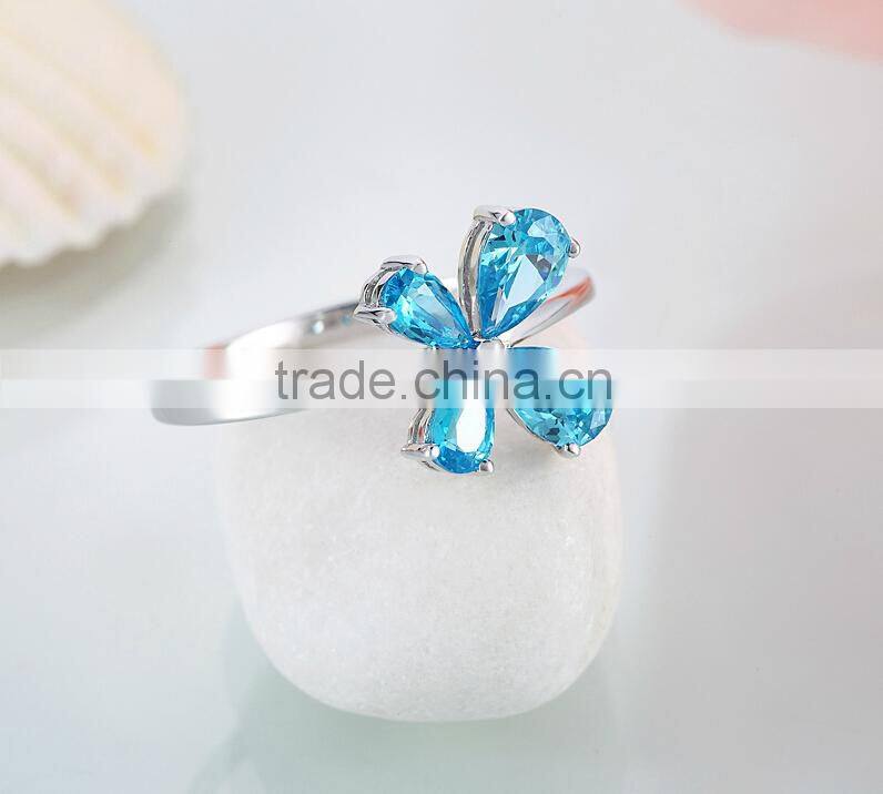 High quality flower crystal ring made with yumei