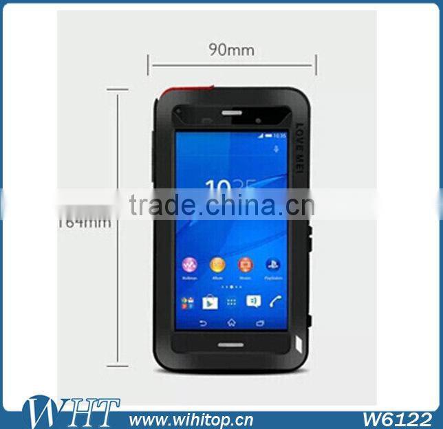 For Sony Xperia Z3 Waterproof Case, Love Mei Aluminum Waterproof Shockproof Dirtproof Case For Z3 With Gorilla Glass
