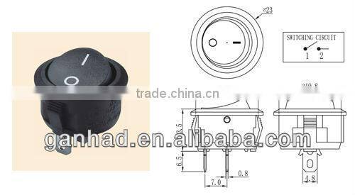 Round appliance rocker switch ON OFF&8A 250V UL ENEC Rocker swtich