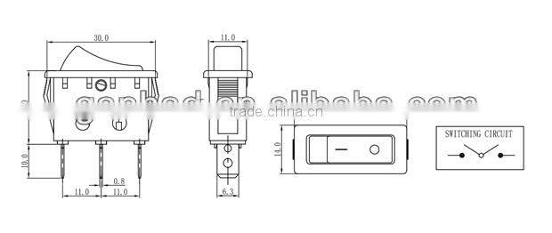 Lighted red led on off rocker switch