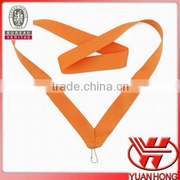 Orange blank ribbon medal lanyard