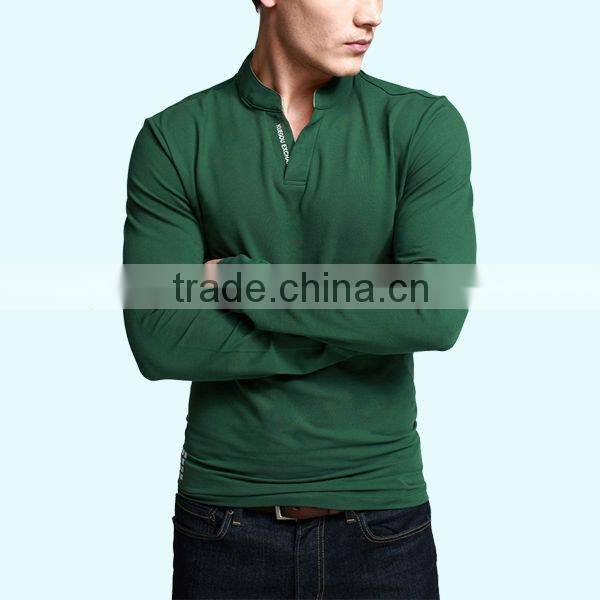 Cheap Plain White Long Sleeve Polo Shirts for Men