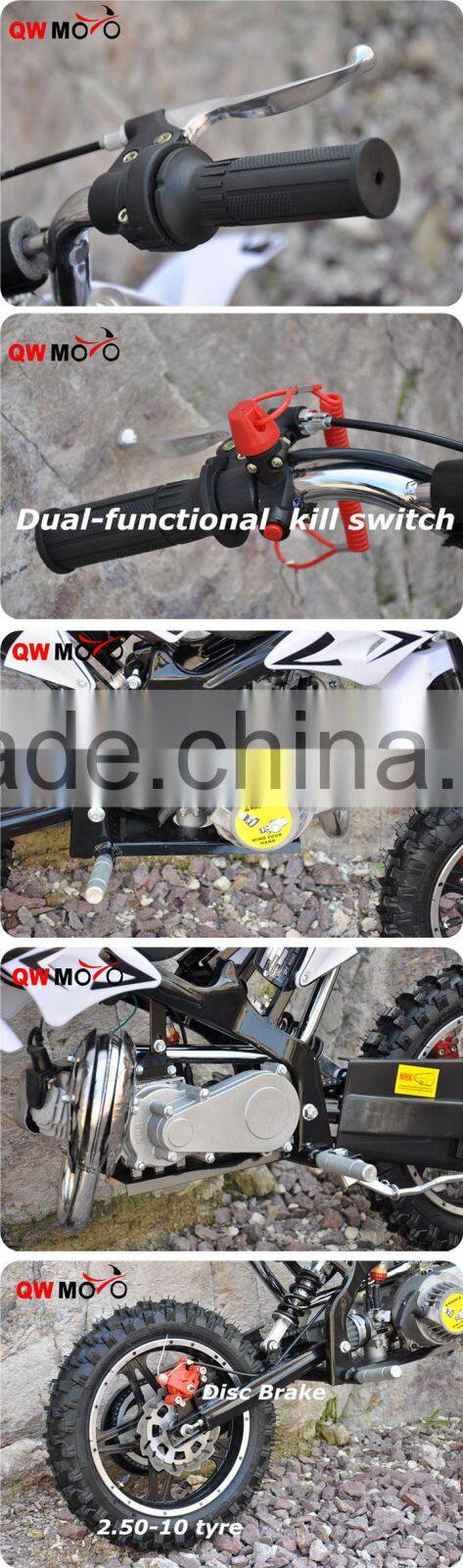 QWMOTO CE certification 2 stroke 49cc mini moto pocket bike 49cc dirt bike 49cc mini chopper