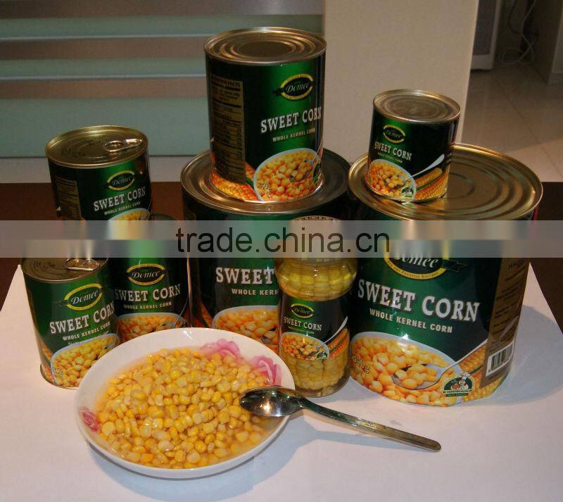 Canned Whole Kernel Sweet Corn DOMEE brand Yellow Corn