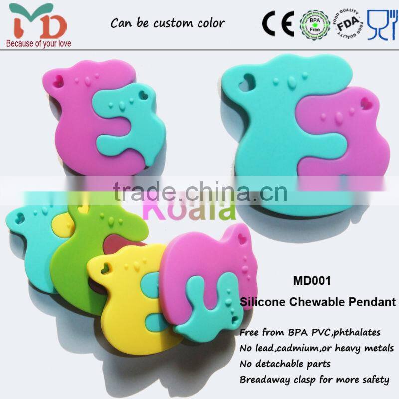 Custom Logo Food Grade Silicone Teething Jewelry Tags