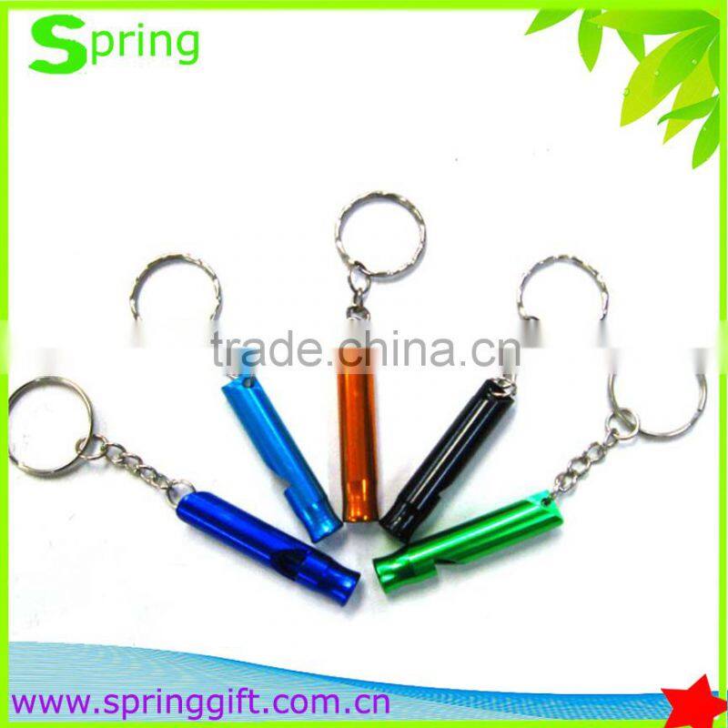 aluminium metal whistle with key ring/ourdoor whistle/ aluminium whistle with keychain