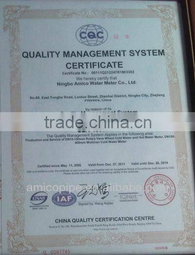 Rotary vane wheel water meter for cold and hot water