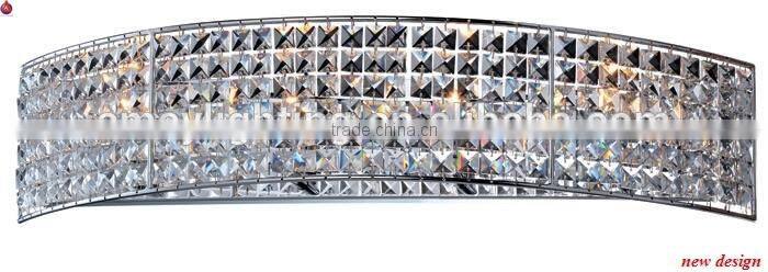 contemporary four crystals wall lights for decoration with chrome backplate