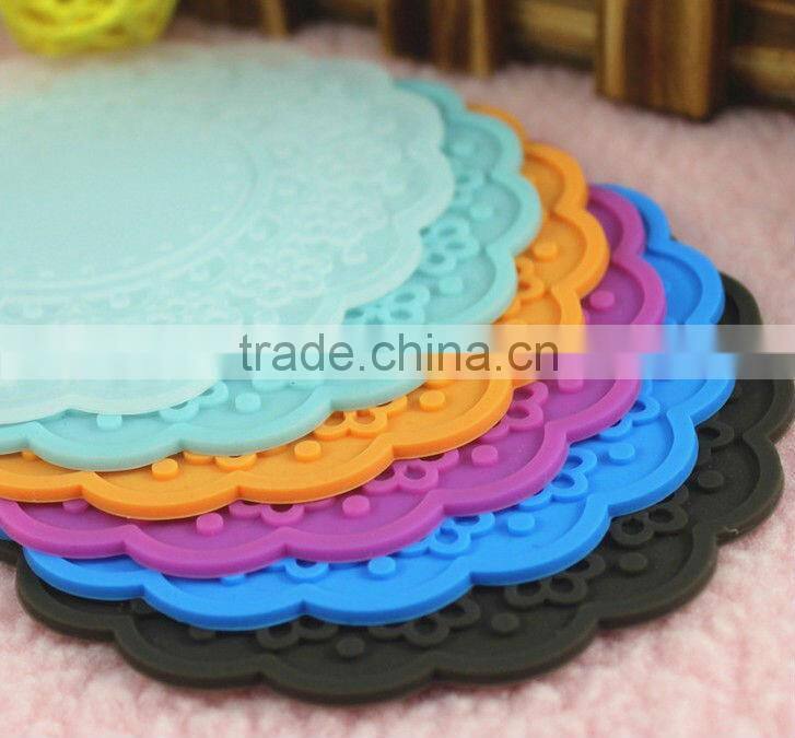 Rubber Cup Mat Flat Silk Printing Cup Mat (HC-R97)