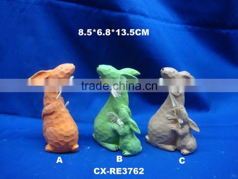 since 1989 factory wooden napkin ring table decoration restaurant high quality easter ceramic rabbit napkin ring