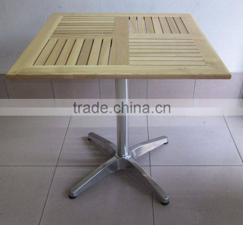 Restaurant aluminum furniture foldable wooden mental square dining table YT13A