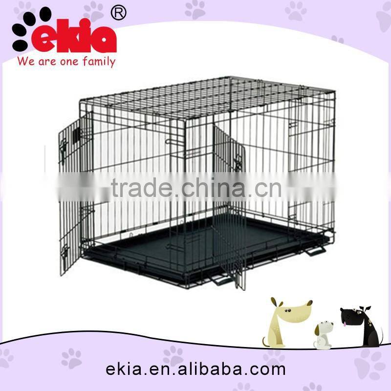 Ekia Wholesale Dog Cages Double Door Metal Dog Crate With Multiple Sizes