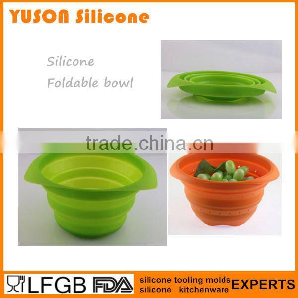 Food grade BPA free silicone collapsible strainer