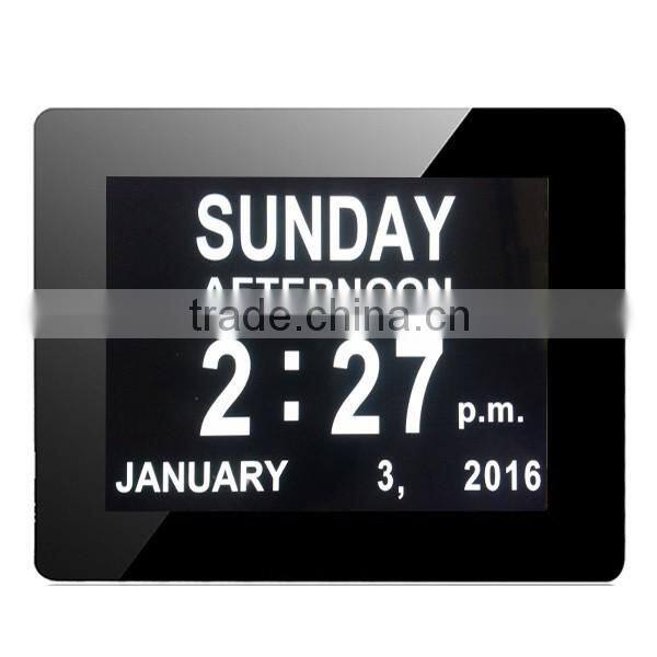 Extra-Large Memory Loss Digital Calendar Day clock 7 inch 8 inch 10 inch photo lcd frame auto dim brightness