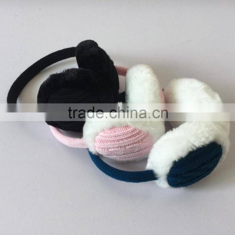 New Arrival unisex geometric pattern earmuffs for Autumn Winter Adjustable knitting Earmuffs