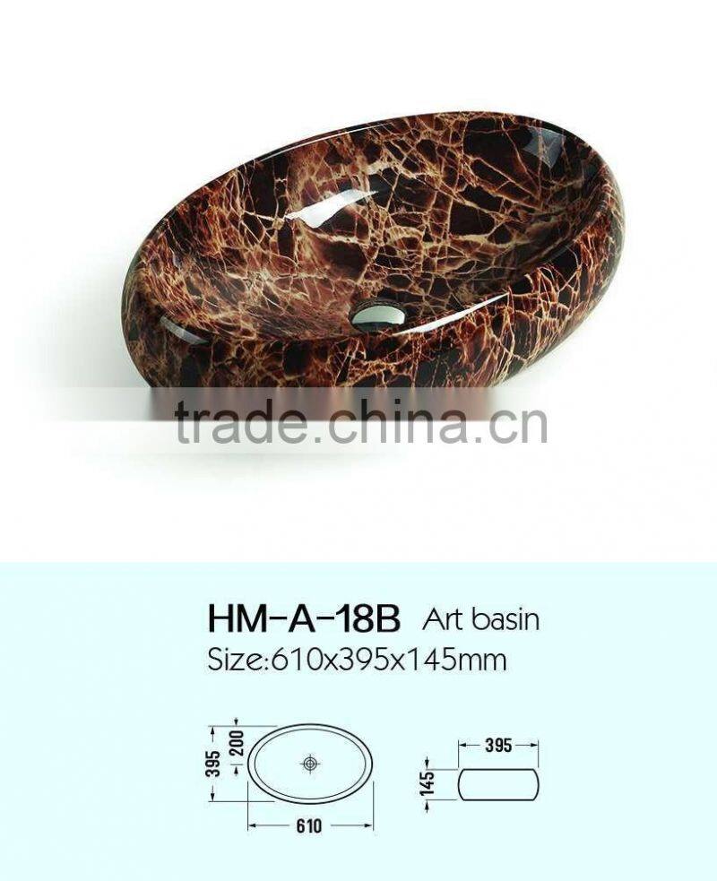 Bathroom Wash Hand Single Hole Art Basin