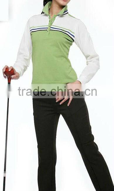Fashion design Cotton Spandex Long sleeves Ladies Golf Clothing