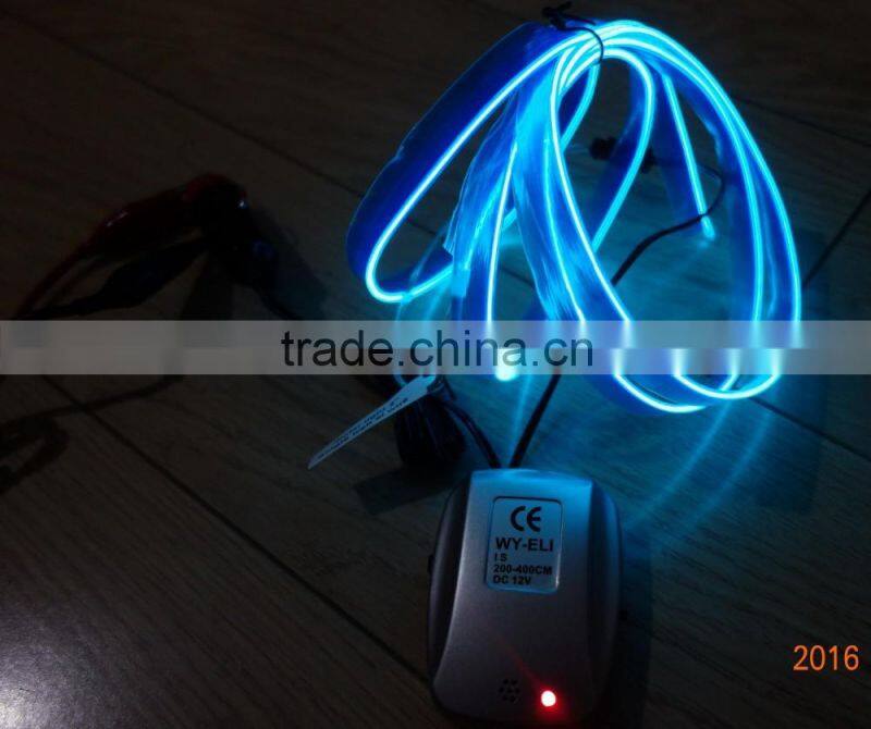 DC12V Sound-control Car seat lighting decoration"Polar light 2"2.2mm Green Single welt EL WIRE