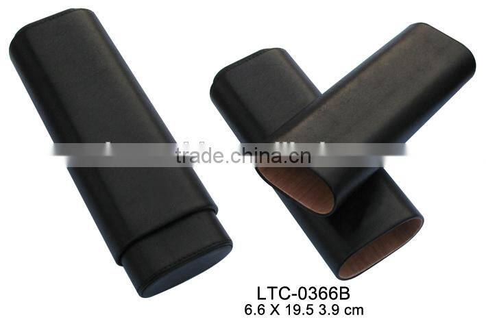Pu travel holder leather cigar cases with cutter holder