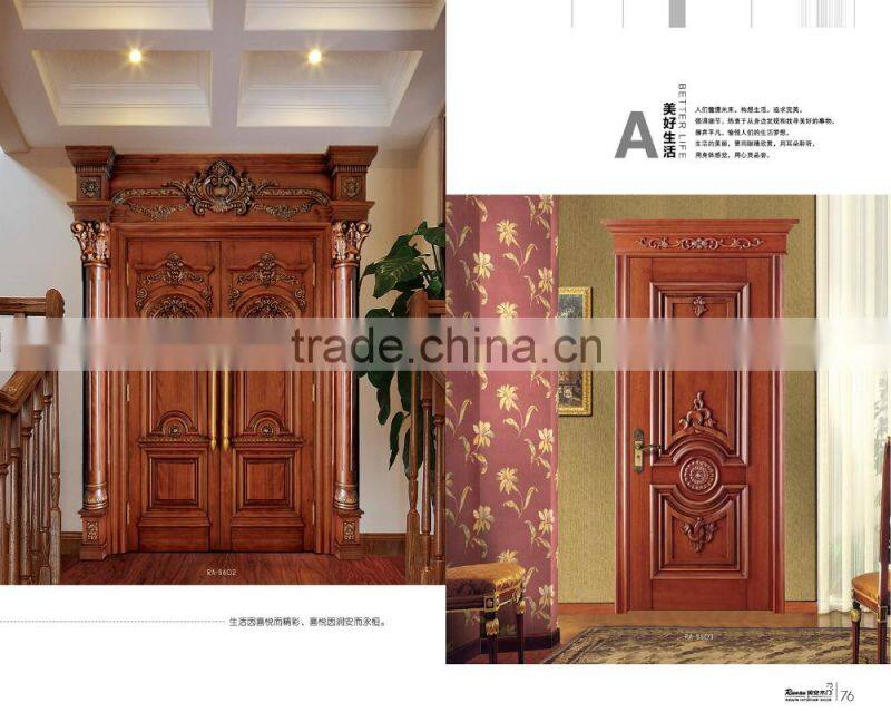 2016 High quality natural wooden door manufacturer