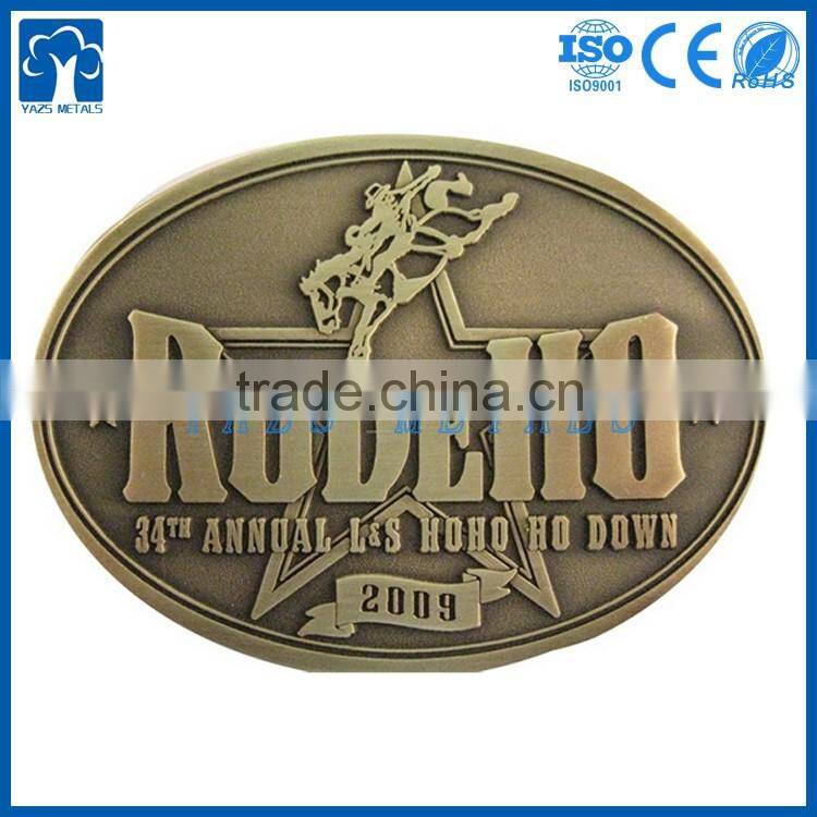 Manufacturer customized gun logo brass army belt buckle