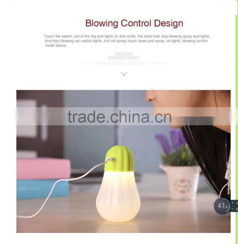 China manufacturer portable air purifier and humidifier/Strong fog mini table pumpkin water bottle humidifier