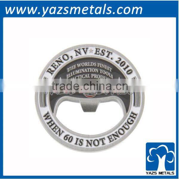 round engrave metal bottle cap opener