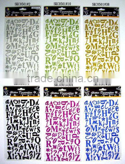Glitter Alphabet letter sticker