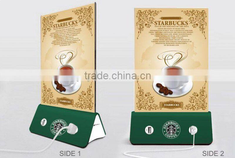 New products 2016 innovative product menu mobile phone charger bank for samsung s4 s5 s6