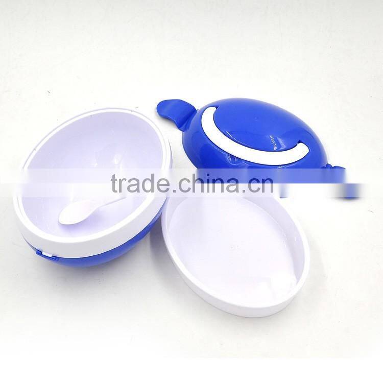 whole sale kids plastic lunch box with handle/round shasped bento