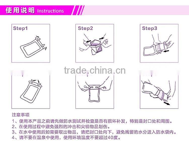 High Quality PVC Cute Cartoon Logo Print Waterproof Phone Bag